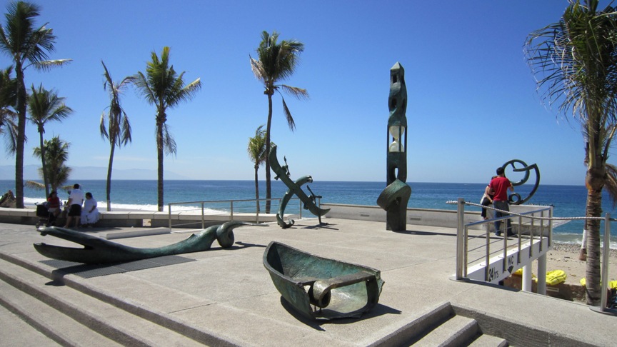 boardwalk puerto vallarta new statues - Origin and Destiny by artist Pedro Tello
